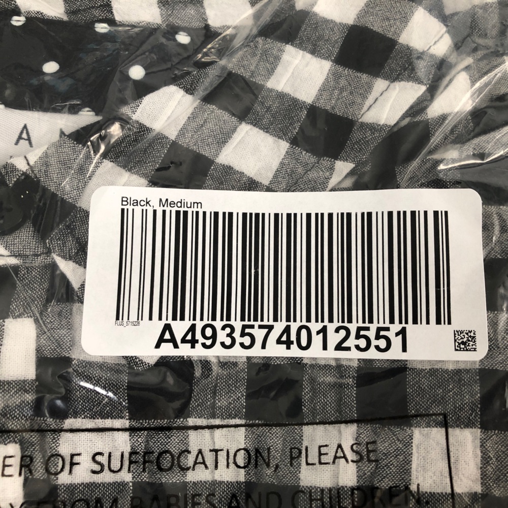 NWT Joan Rivers (from QVC) Gingham Short-Sleeve Shirt, Black & White, Size M - Picture 6 of 8